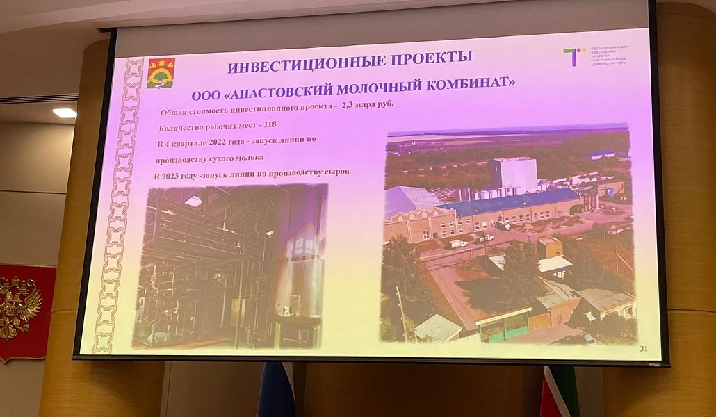 Investment digest of the Republic of Tatarstan: "investment hour" with Apastovsky district